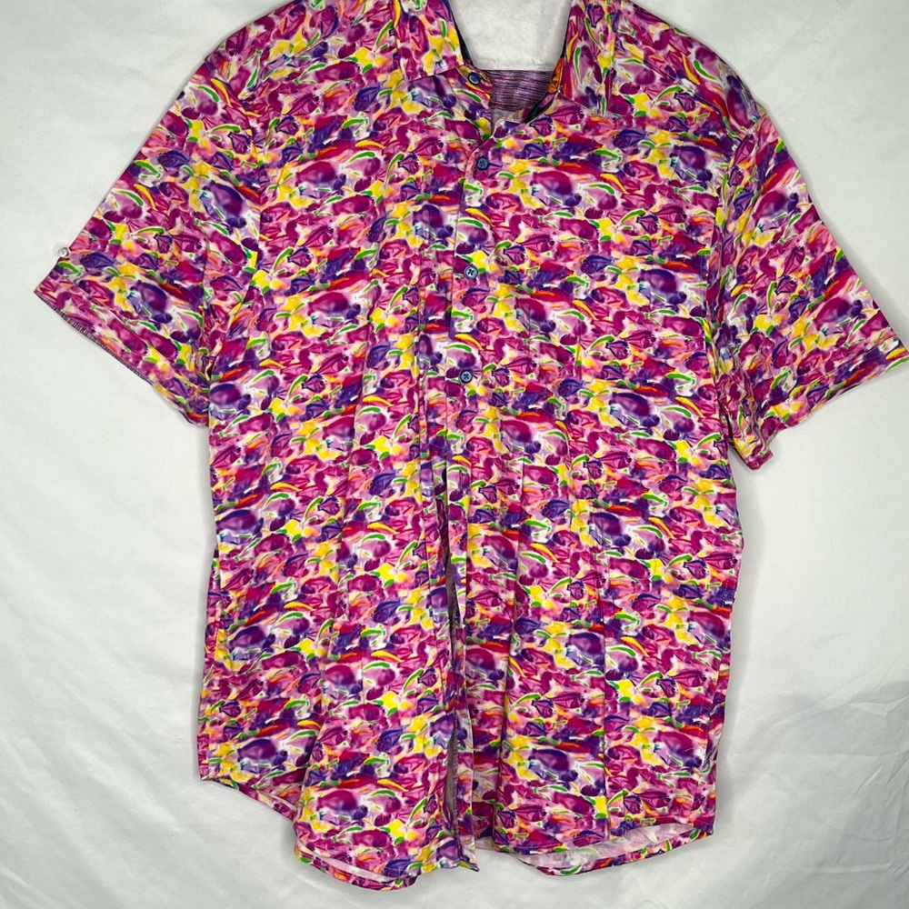 Robert Graham Pink and Purple Casual Button Down Shirt